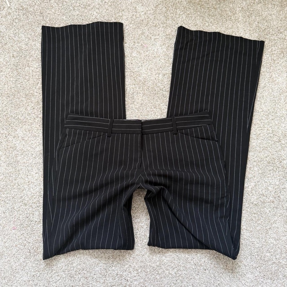 Star City Agenda Y2K Low Rise Pinstripe Flare Office Siren Trousers — Size 5